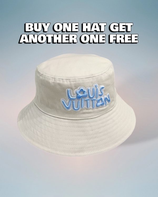 LV047 - Logo Cotton Bucket Hat White Reversible