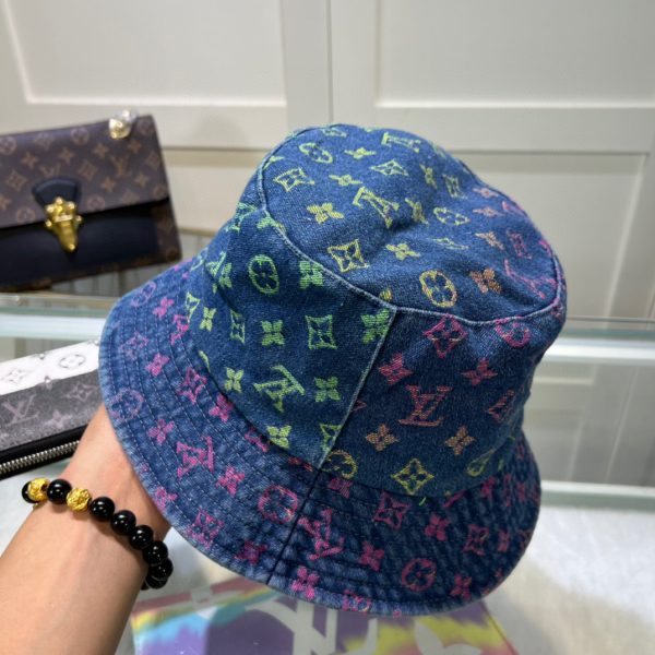 LV033 - Monogram Pink Denim Bucket Hat - Image 5