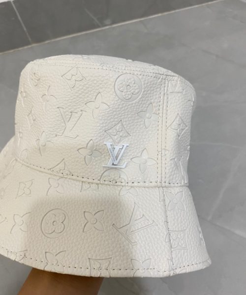 LV029 - Leather Bucket Hat White