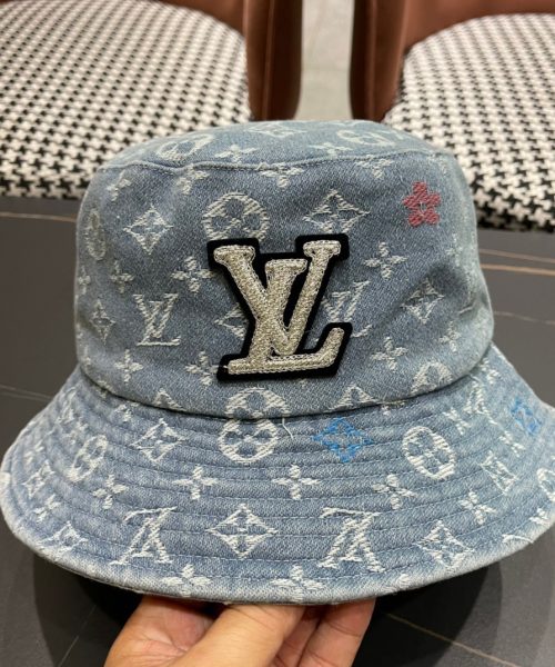 LV058 - Monogram Denim Bucket Hat Light Blue