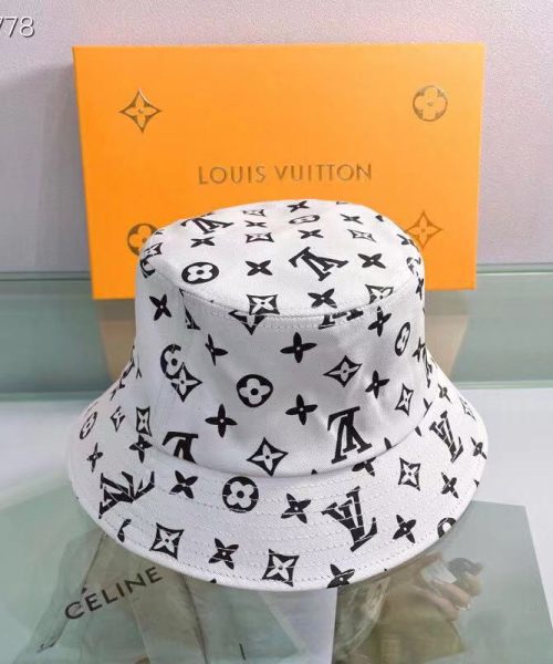 LV002 - Monogram Canvas Bucket Hat White