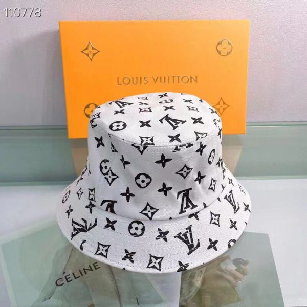 LV002 - Monogram Canvas Bucket Hat White - Image 5