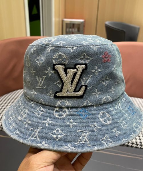 LV058 - Monogram Denim Bucket Hat Light Blue