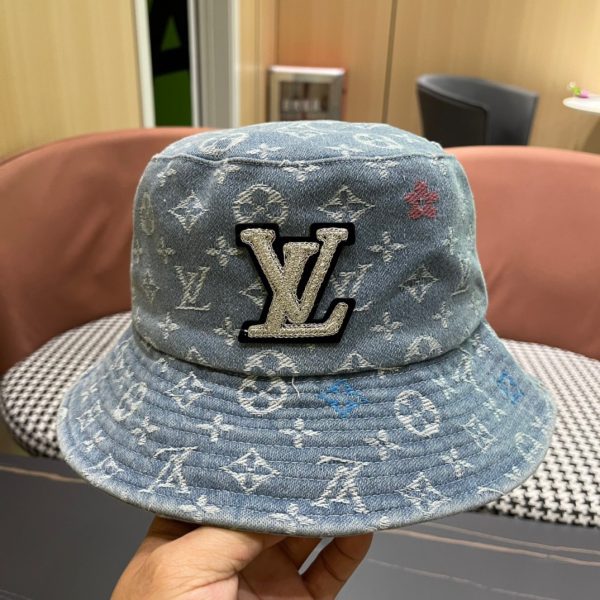 LV058 - Monogram Denim Bucket Hat Light Blue - Image 10