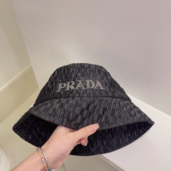 PR005 - Monogram Cotton Bucket Hat Black - Image 3