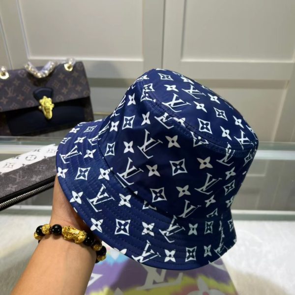 LV008 - Monogram Canvas Bucket Hat Blue - Image 5