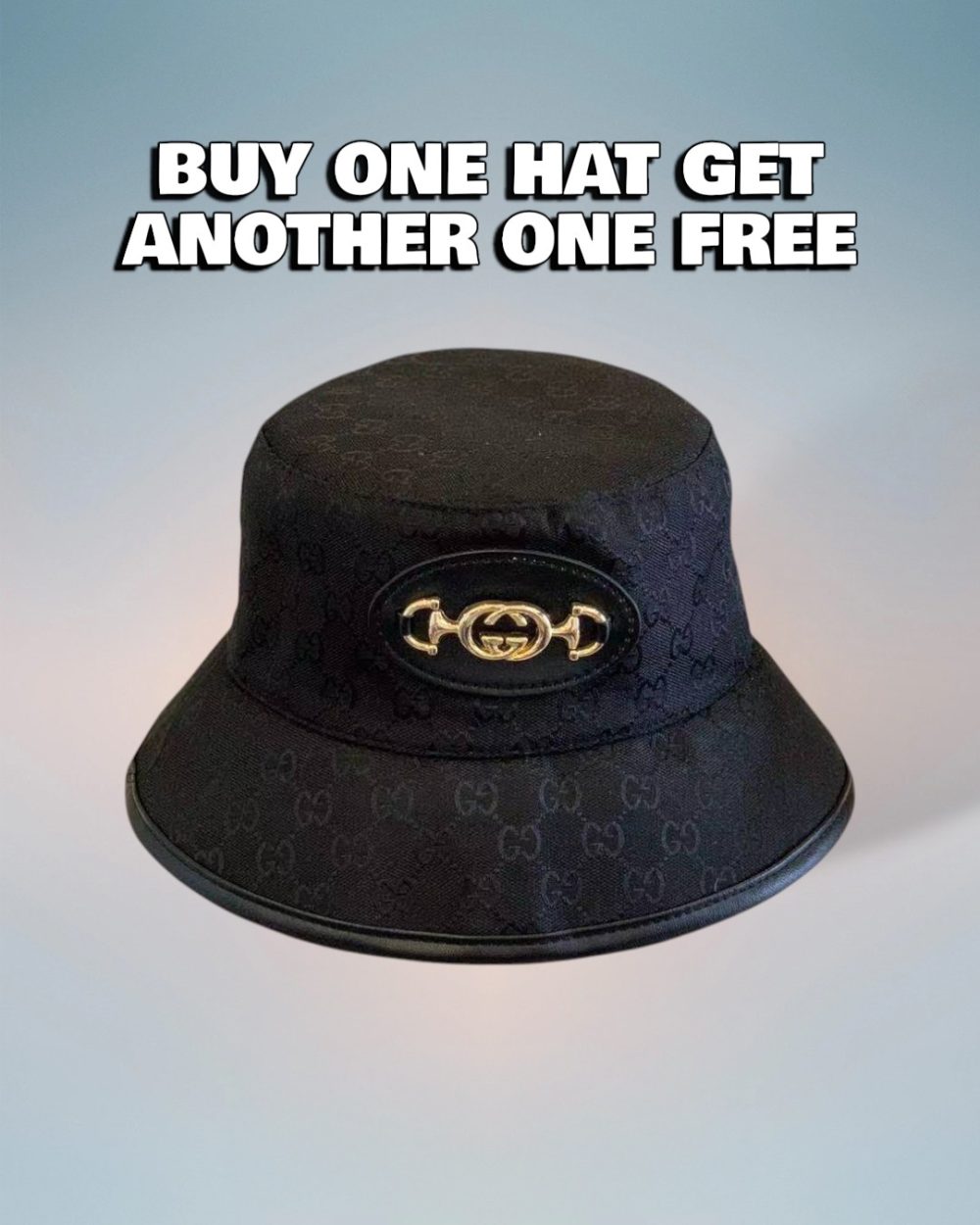 GC004 - Monogram Canvas Bucket Hat Black