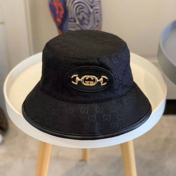 GC004 - Monogram Canvas Bucket Hat Black - Image 3