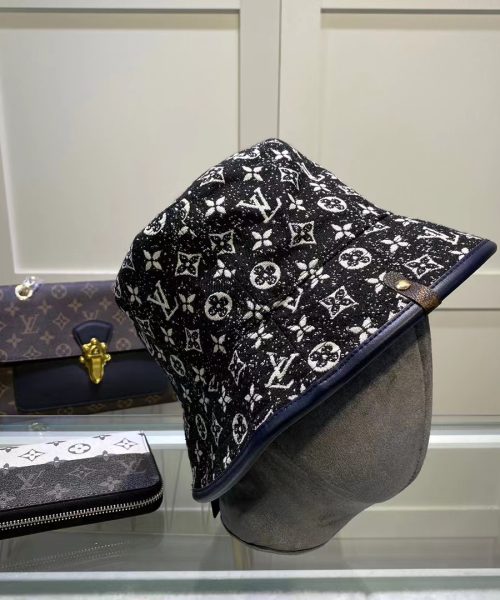 LV015 - Monogram Denim Bucket Hat Black