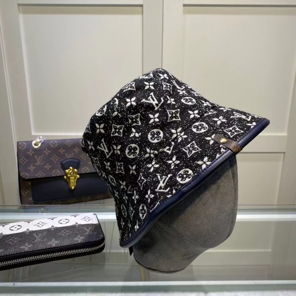 LV015 - Monogram Denim Bucket Hat Black - Image 3