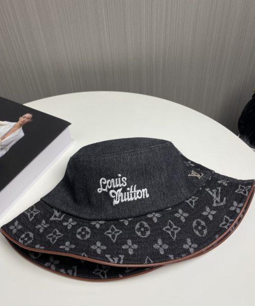 LV051 - Logo Denim Bucket Hat Black