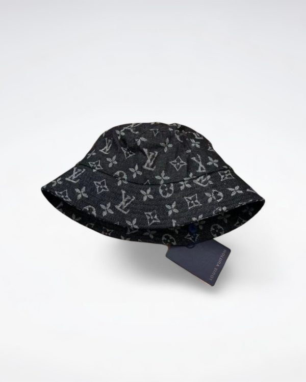LV022 - Monogram Cotton Bucket Hat Black - Image 2