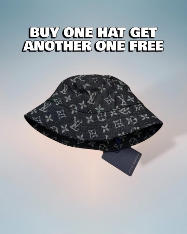 LV022 - Monogram Cotton Bucket Hat Black
