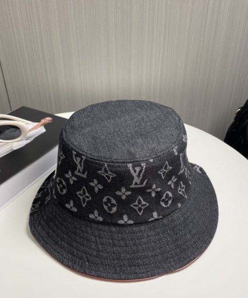 LV051 - Logo Denim Bucket Hat Black