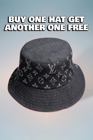 LV051 - Logo Denim Bucket Hat Black