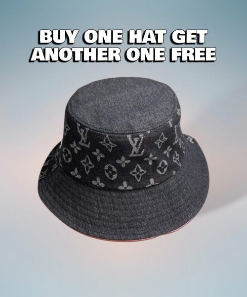 LV051 - Logo Denim Bucket Hat Black