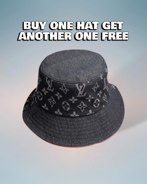LV051 - Logo Denim Bucket Hat Black