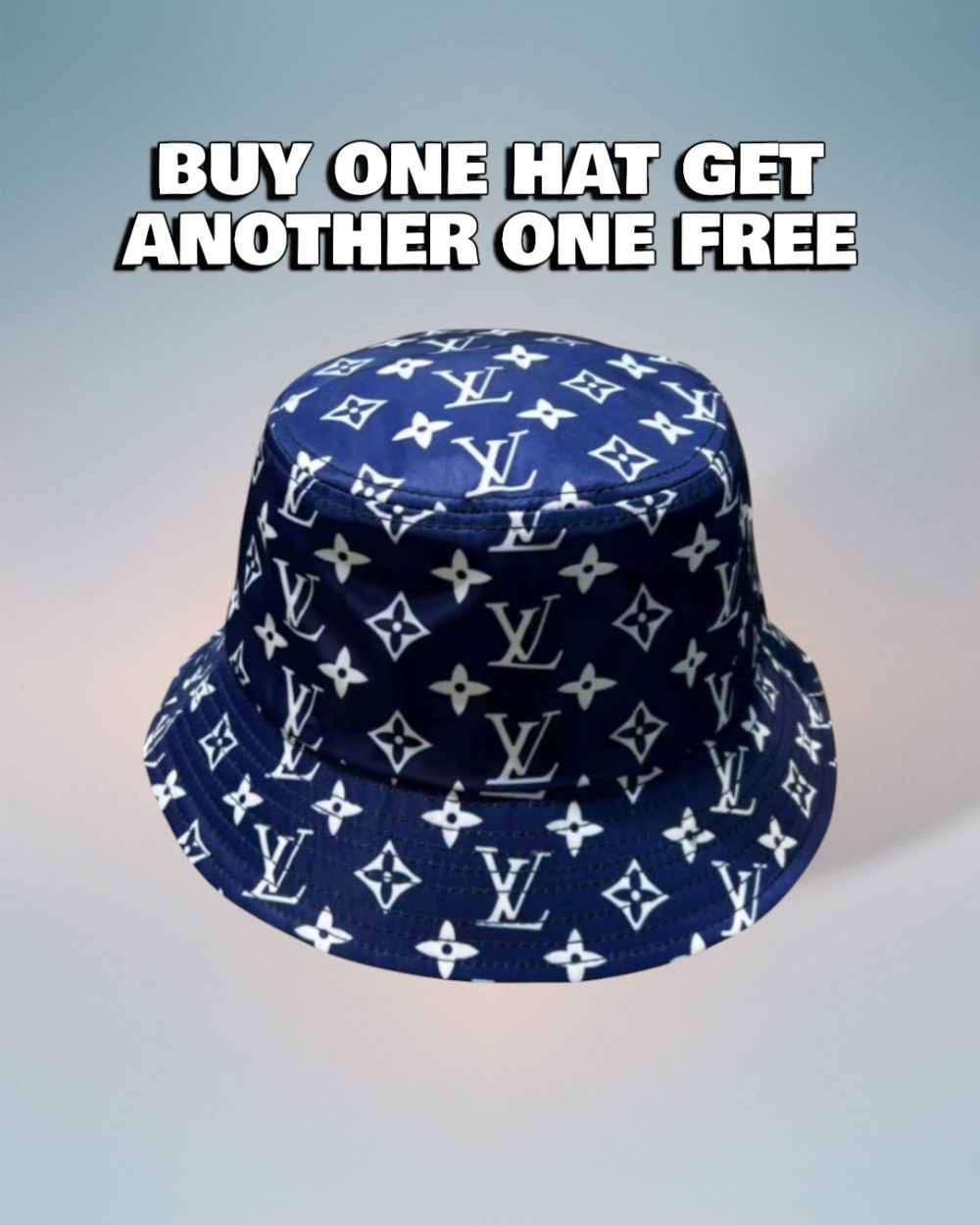 LV008 - Monogram Canvas Bucket Hat Blue