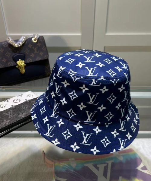 LV008 - Monogram Canvas Bucket Hat Blue