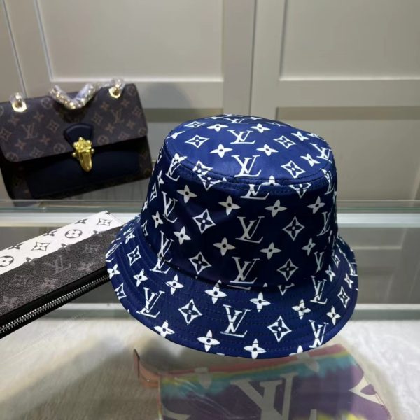 LV008 - Monogram Canvas Bucket Hat Blue - Image 3