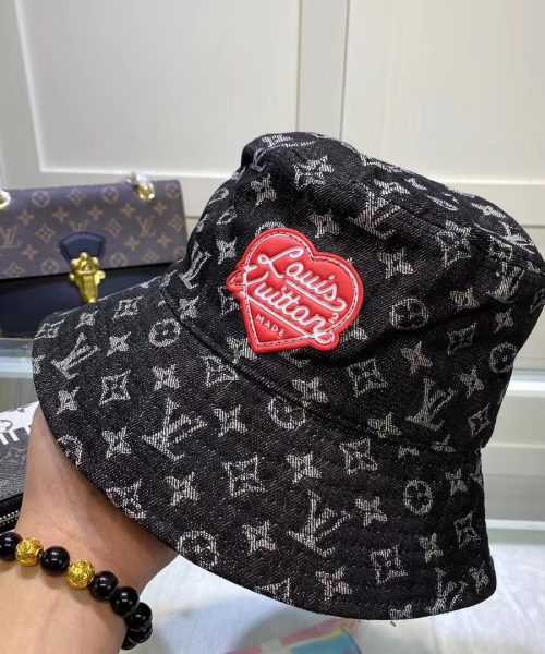 LV013 - Monogram Denim Bucket Hat Black