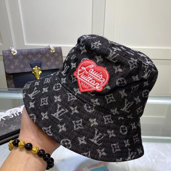 LV013 - Monogram Denim Bucket Hat Black - Image 4