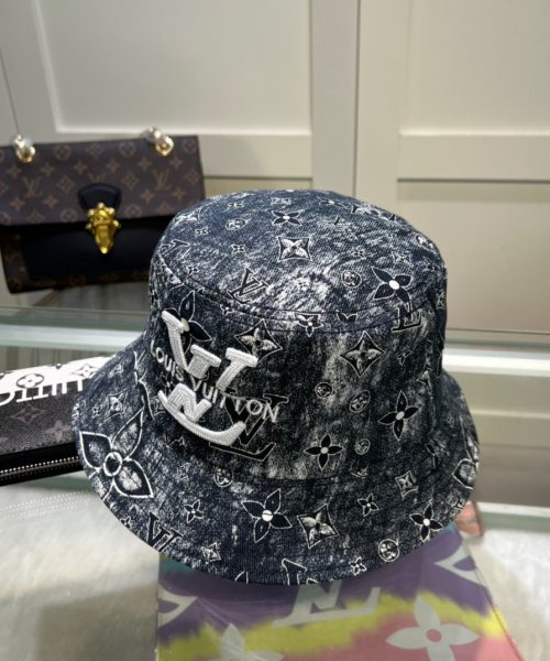 LV025 - Monogram Cotton Bucket Hat Blue