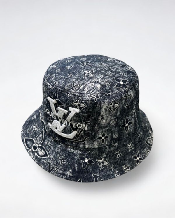 LV025 - Monogram Cotton Bucket Hat Blue - Image 2