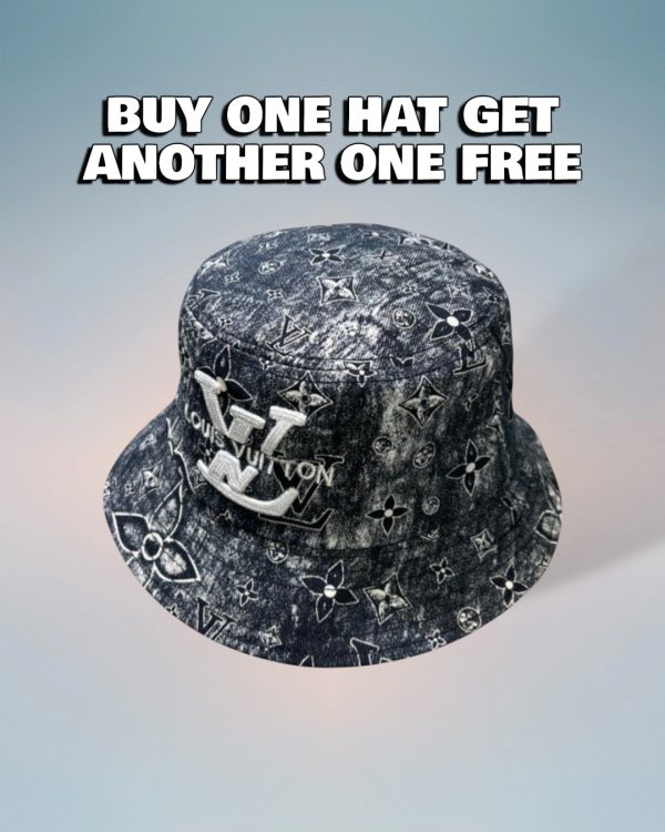 LV025 - Monogram Cotton Bucket Hat Blue