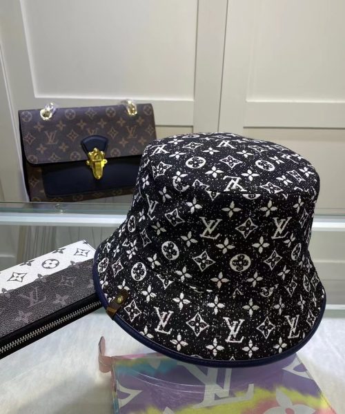 LV015 - Monogram Denim Bucket Hat Black