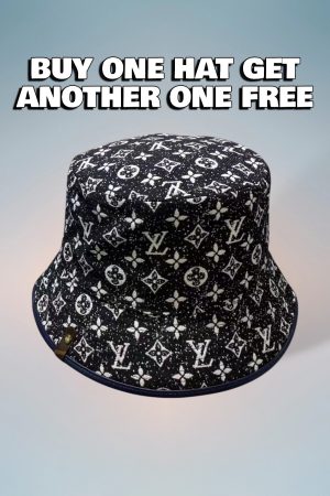 LV015 - Monogram Denim Bucket Hat Black
