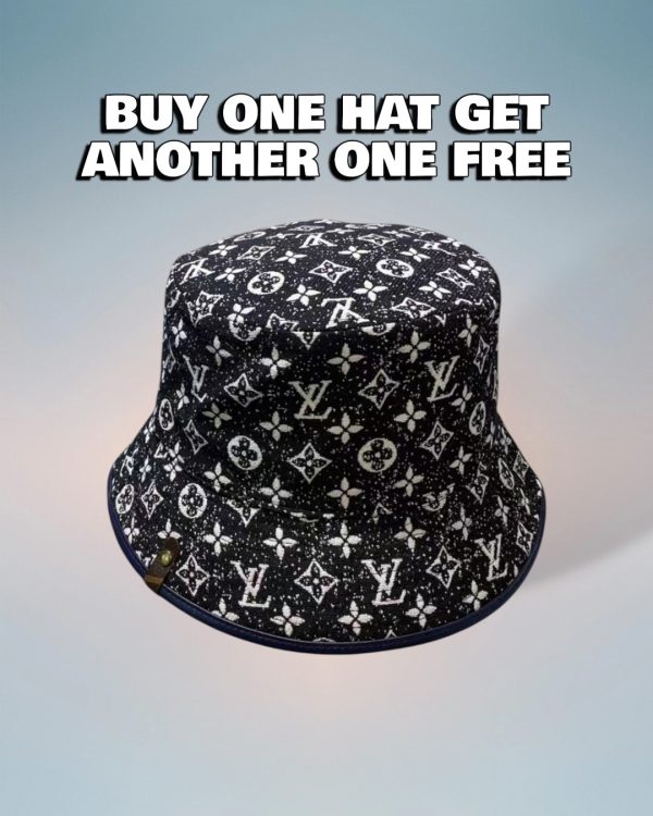 LV015 - Monogram Denim Bucket Hat Black