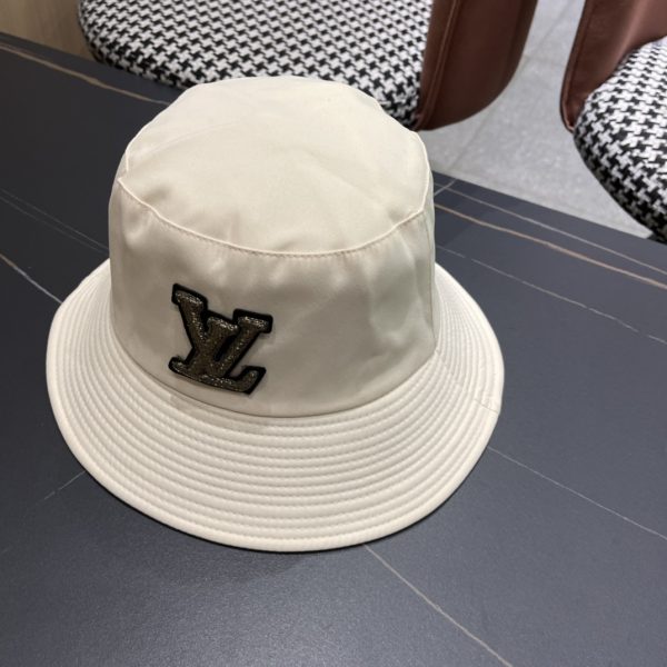 LV068 - Logo Canvas Bucket Hat Beige - Image 4