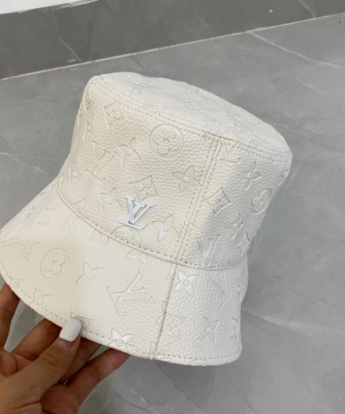 LV029 - Leather Bucket Hat White