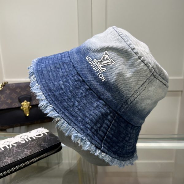 LV035 - Monogram Cotton Bucket Hat Blue - Image 4