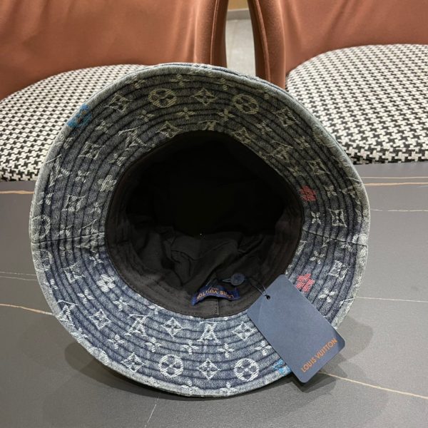 LV059 - Monogram Denim Bucket Hat Blue - Image 8