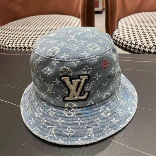 LV058 - Monogram Denim Bucket Hat Light Blue - Image 9
