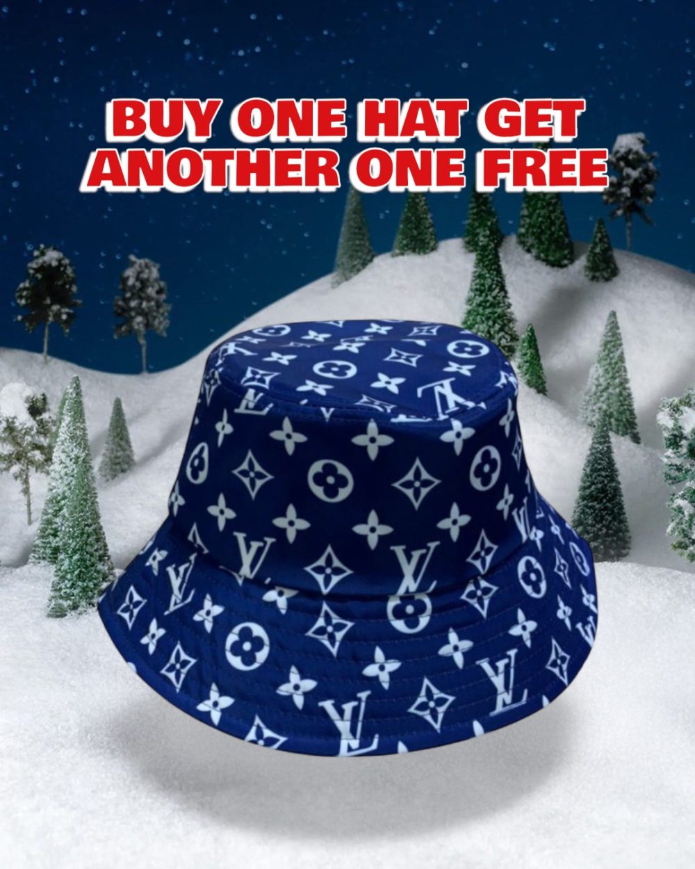 LV018 - Monogram Canvas Bucket Hat Blue
