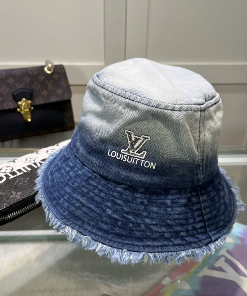 LV035 - Monogram Cotton Bucket Hat Blue