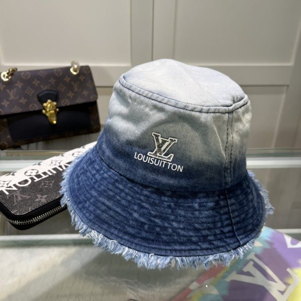 LV035 - Monogram Cotton Bucket Hat Blue - Image 5