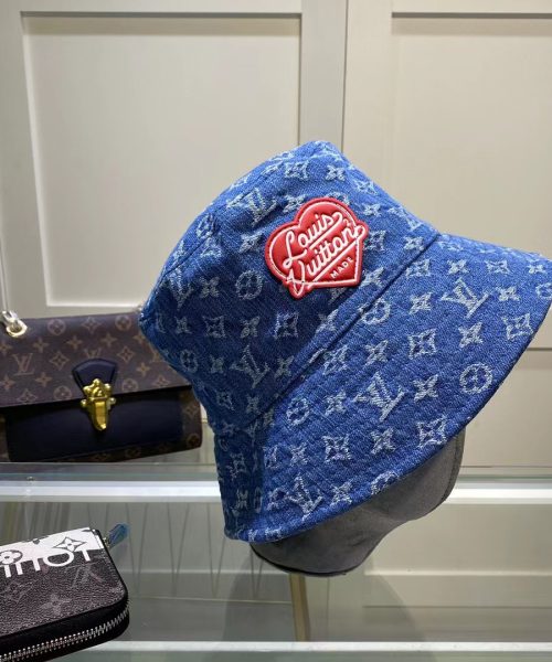 LV012 - Monogram Denim Bucket Hat Blue