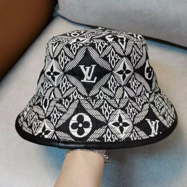 LV020 - Monogram Cotton Since 1854 Black Monogram Bucket Hat - Image 3