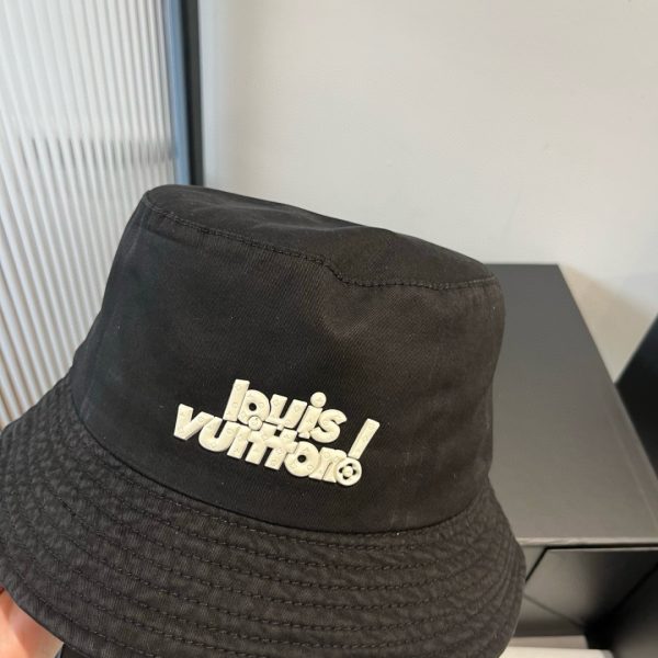 LV043 - Logo Cotton Bucket Hat Black - Image 2