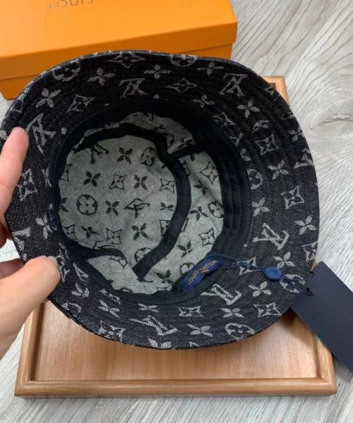 LV022 - Monogram Cotton Bucket Hat Black