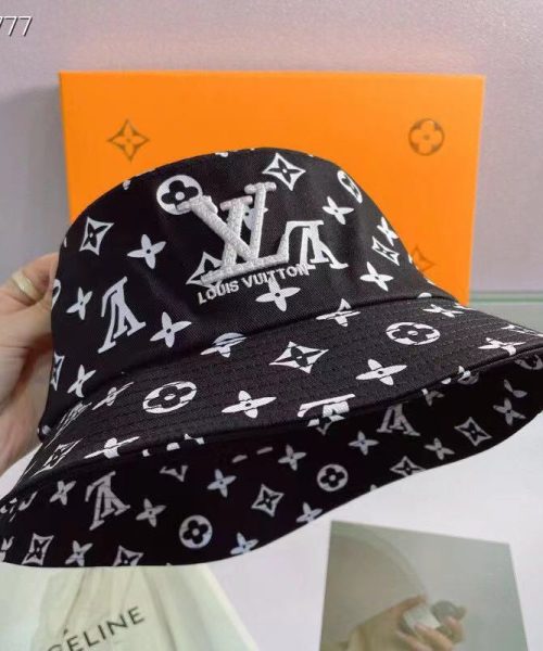 LV003 - Monogram Canvas Bucket Hat Black