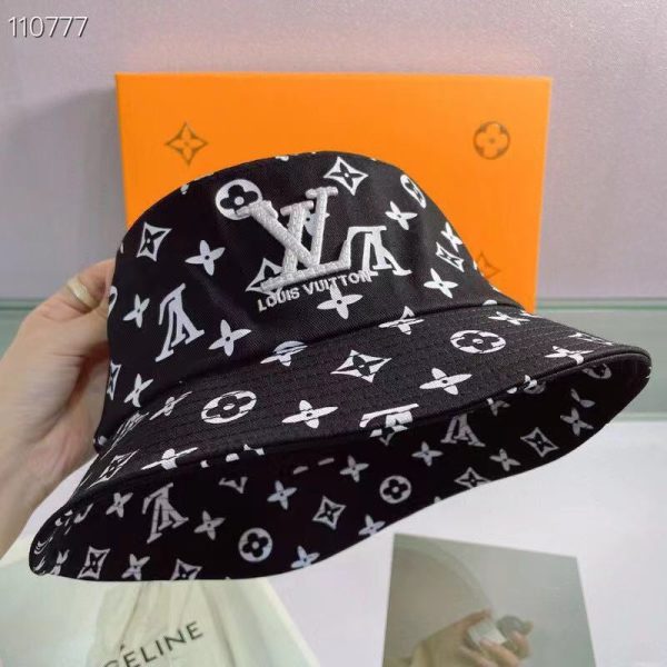 LV003 - Monogram Canvas Bucket Hat Black - Image 3