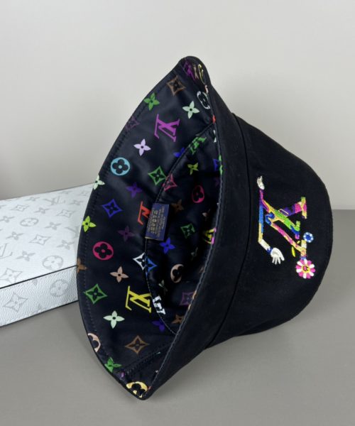 LV057 - Logo Cotton Bucket Hat Black Reversible