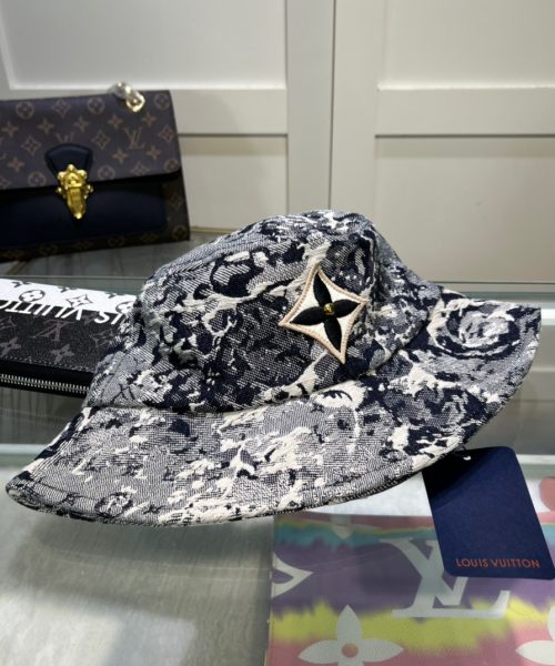 LV026 - Monogram Denim Bucket Hat Grey
