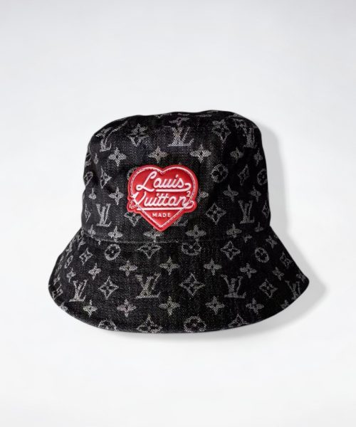 LV013 - Monogram Denim Bucket Hat Black