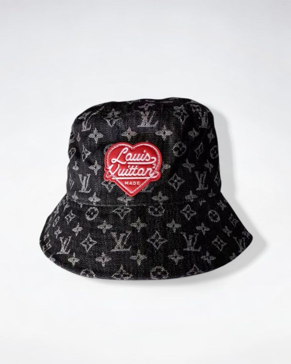 LV013 - Monogram Denim Bucket Hat Black - Image 2